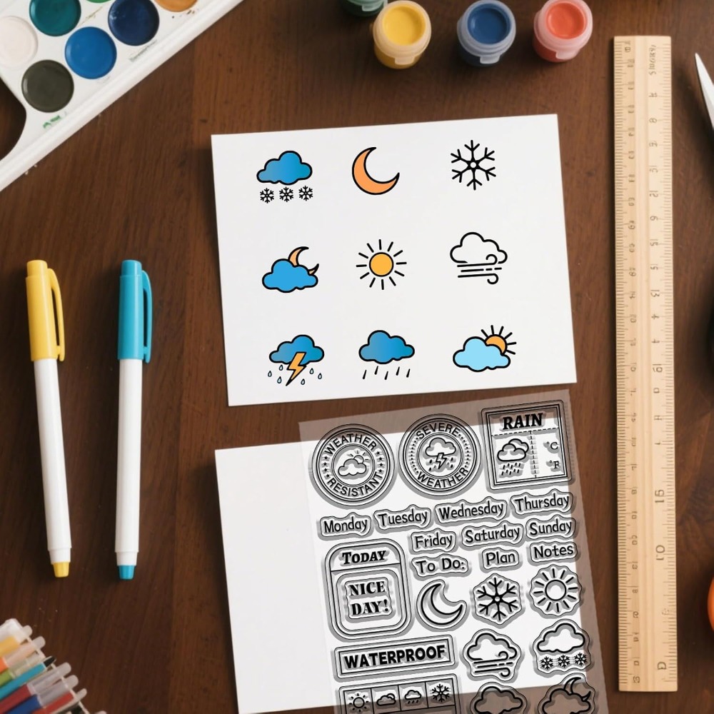 Clear Silicone Stamps For Card Making - Дневник погоды, прозрачный штамп для скрапбукинга,