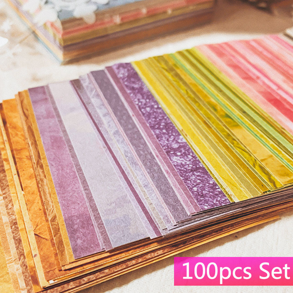 Vintage Junk Journal Scrapbooking Paper - 100 шт. красочная текстура фон крафт-бумага