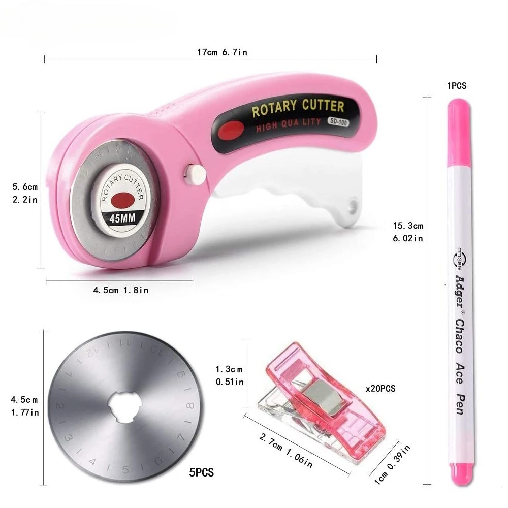 Rotary Cutter For Fabric 45Mm - Набор роторных ножей 45 мм с