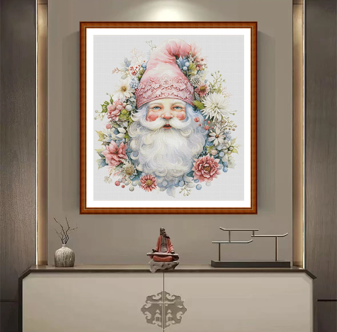 Cross Stitch Stamped Kits Beginners - [ZZ4491- Гном с цветочным шаром] Набор