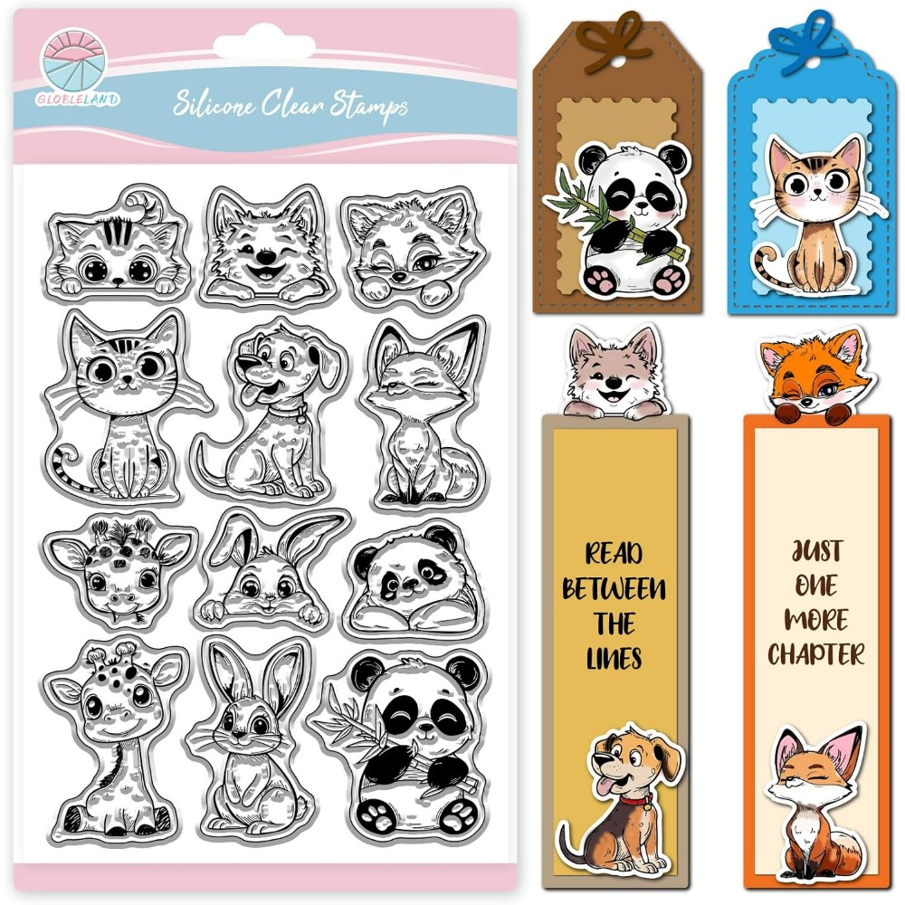 Clear Silicone Stamps For Card Making - Прозрачные штампы для кошек, собак, кроликов