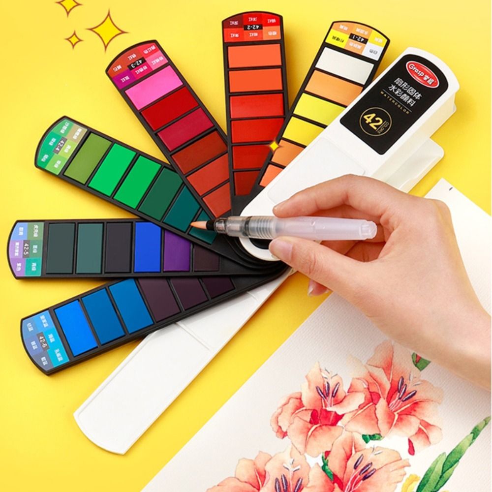 Портативный складной набор акв – обзор и цена Watercolor Paint Set Solid Pigment