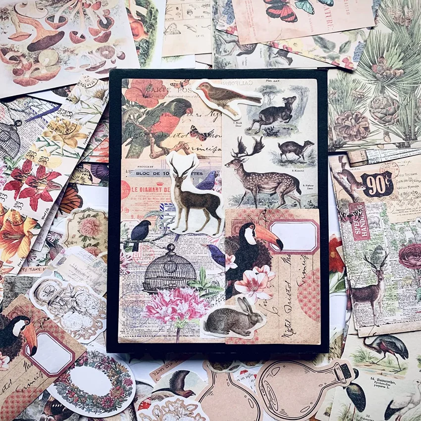 Винтажные наклейки для эстетич – обзор и цена Vintage Junk Journal Scrapbooking Paper