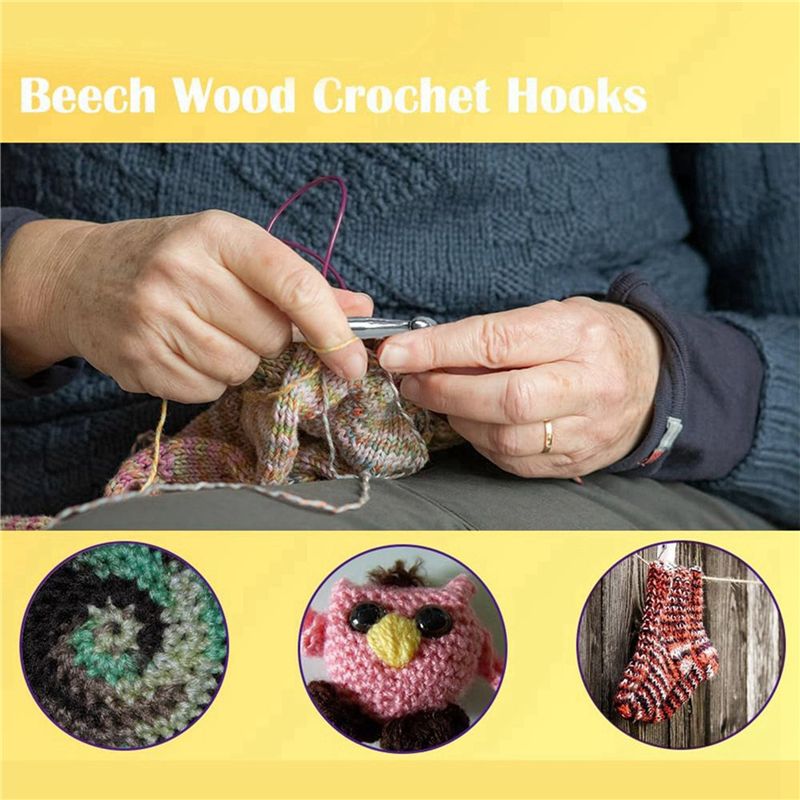 SEWS-80 шт. деревянных крючков – обзор и цена Wooden Crochet Hooks Ergonomic Handle