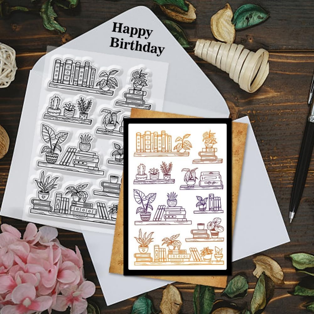 Книжная полка в горшке, прозра – обзор и цена Clear Silicone Stamps For Card Making