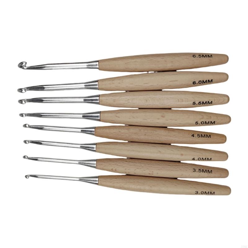 8 шт. эргономичный крючок для  – обзор и цена Wooden Crochet Hooks Ergonomic Handle