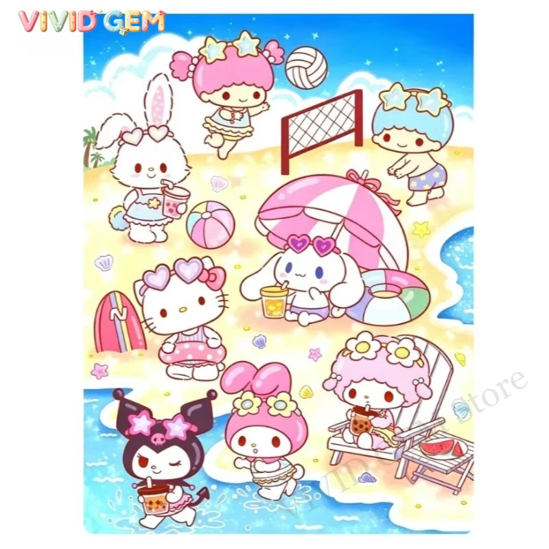VIVID GEM Sanrio 5D DIY Алмазн – обзор и цена 5D Diamond Painting Kit Full Drill