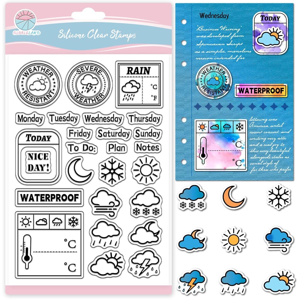 Дневник погоды, прозрачный шта – обзор и цена Clear Silicone Stamps For Card Making