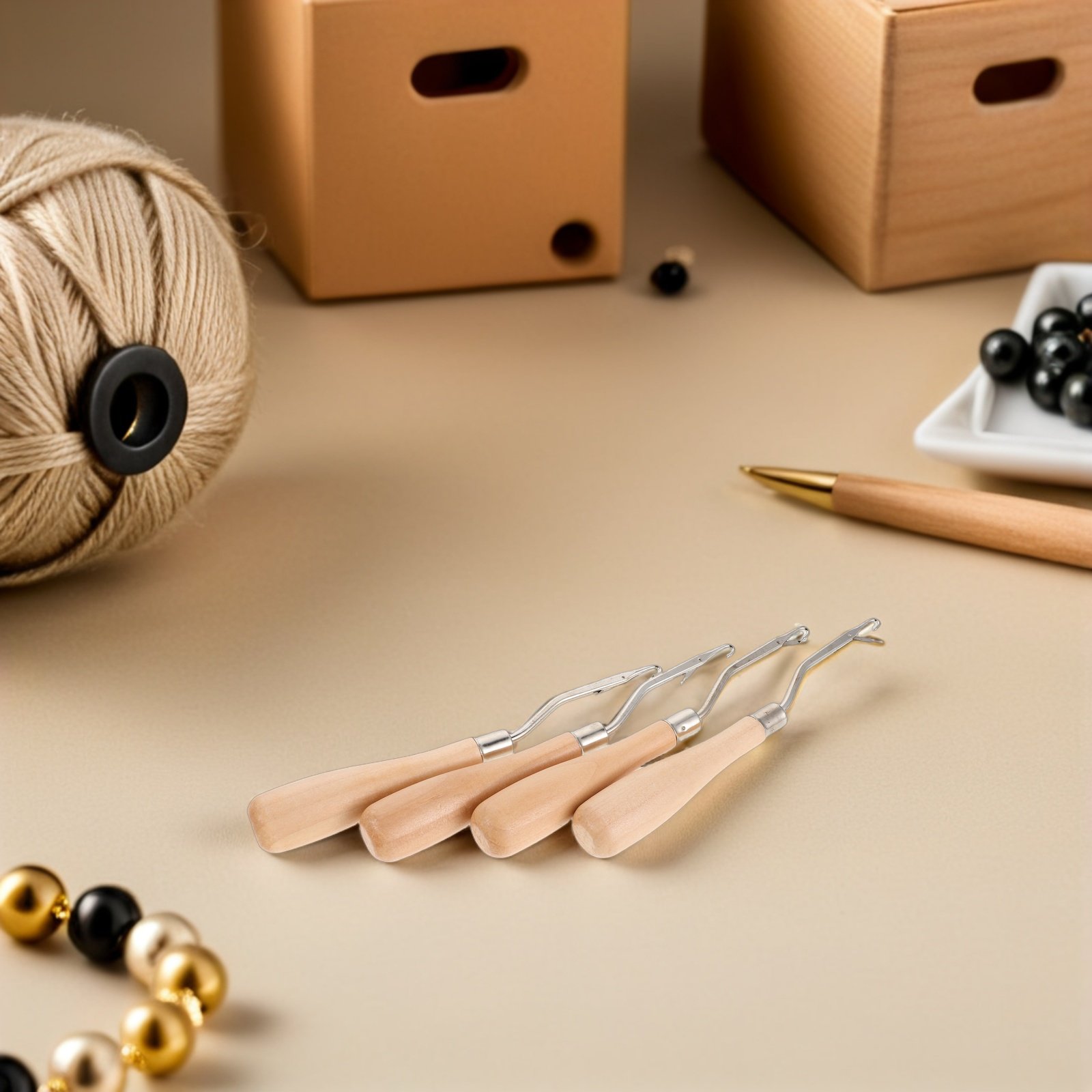 4 шт. крючков для вязания с эр – обзор и цена Wooden Crochet Hooks Ergonomic Handle