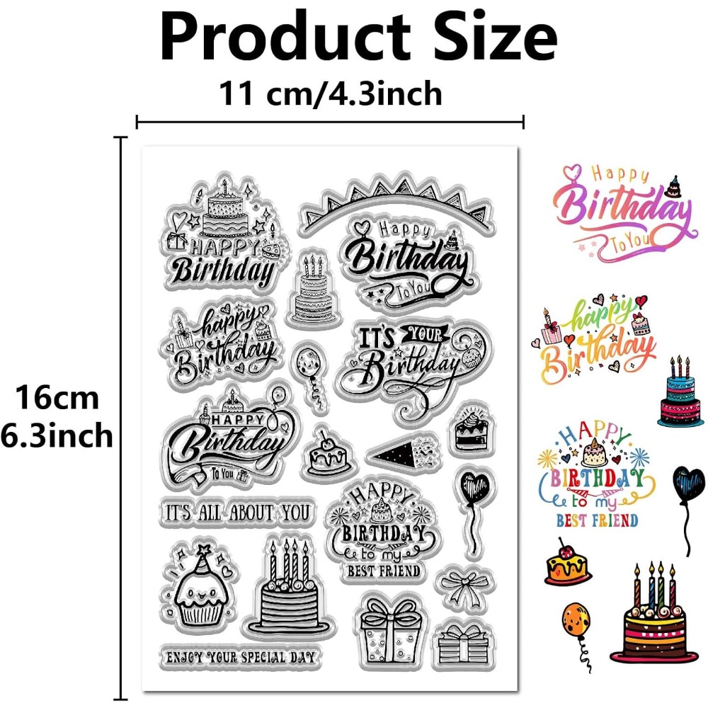 Прозрачные штампы с днем рожде – обзор и цена Clear Silicone Stamps For Card Making