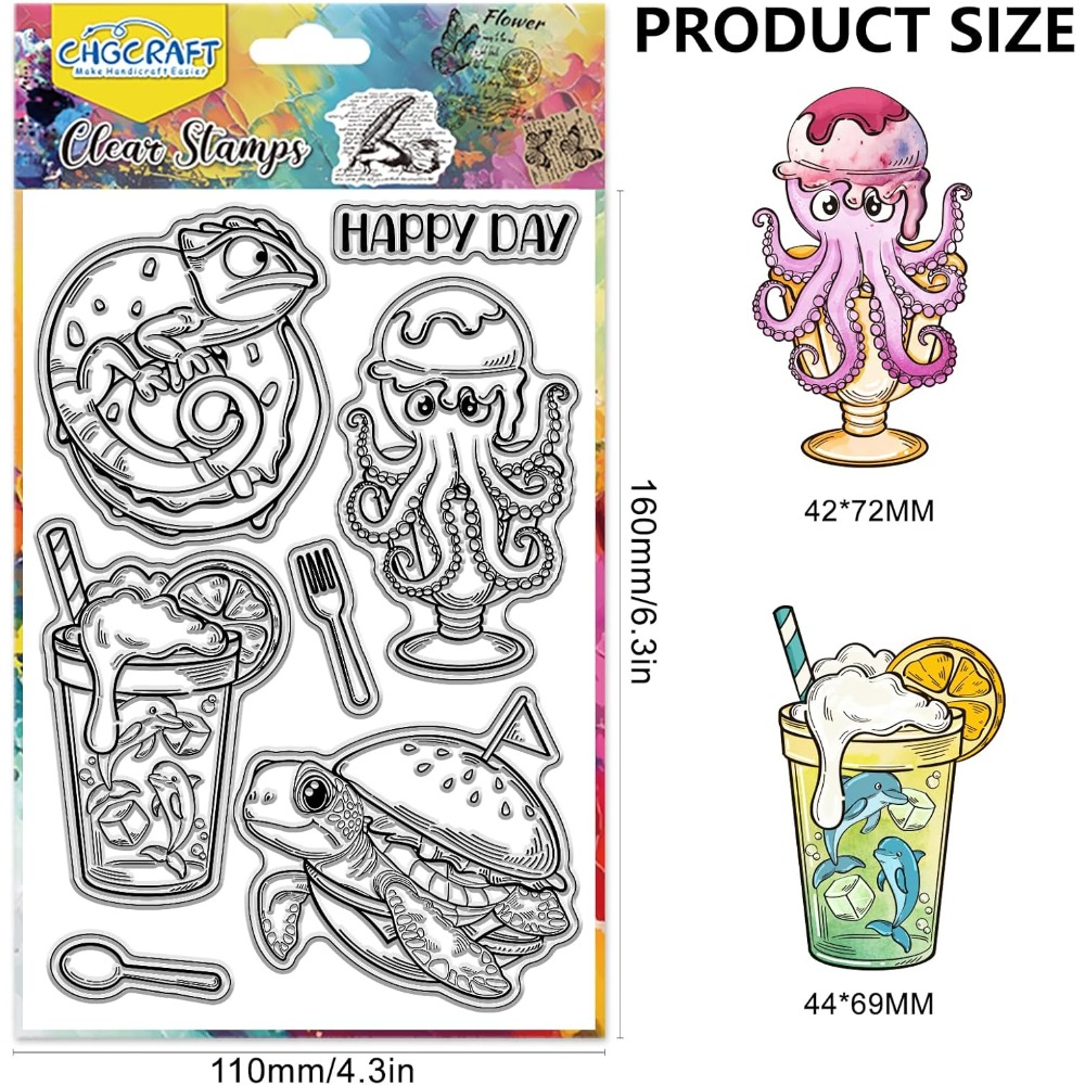 Прозрачные штампы с морскими ж – обзор и цена Clear Silicone Stamps For Card Making