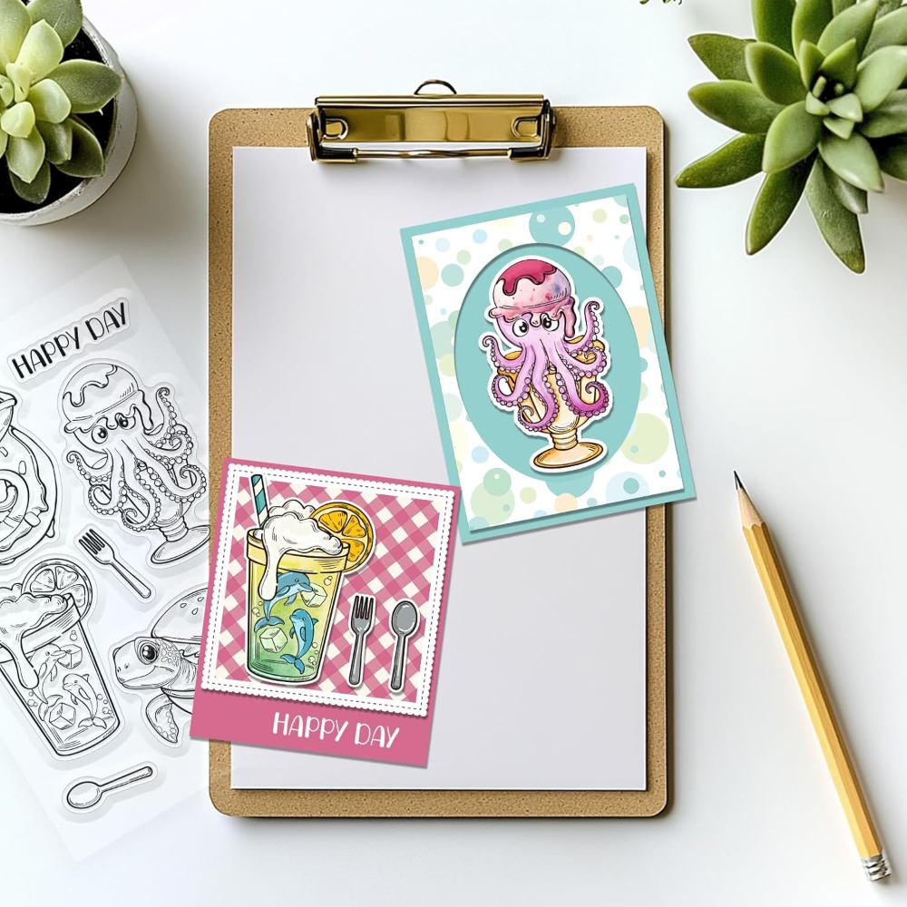 Прозрачные штампы с морскими ж – обзор и цена Clear Silicone Stamps For Card Making