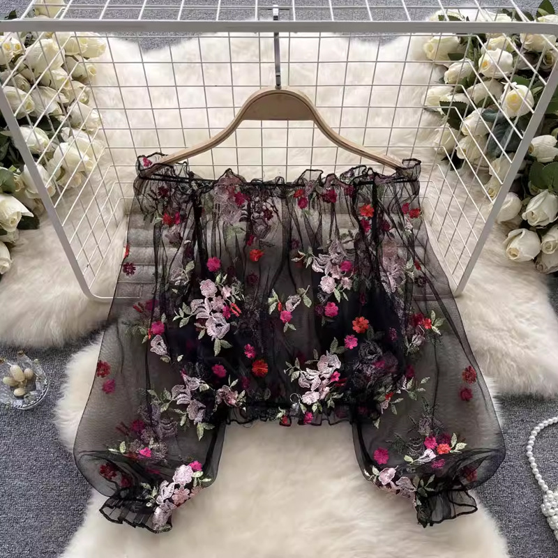 Женский укороченный топ с длин – обзор и цена Embroidery
