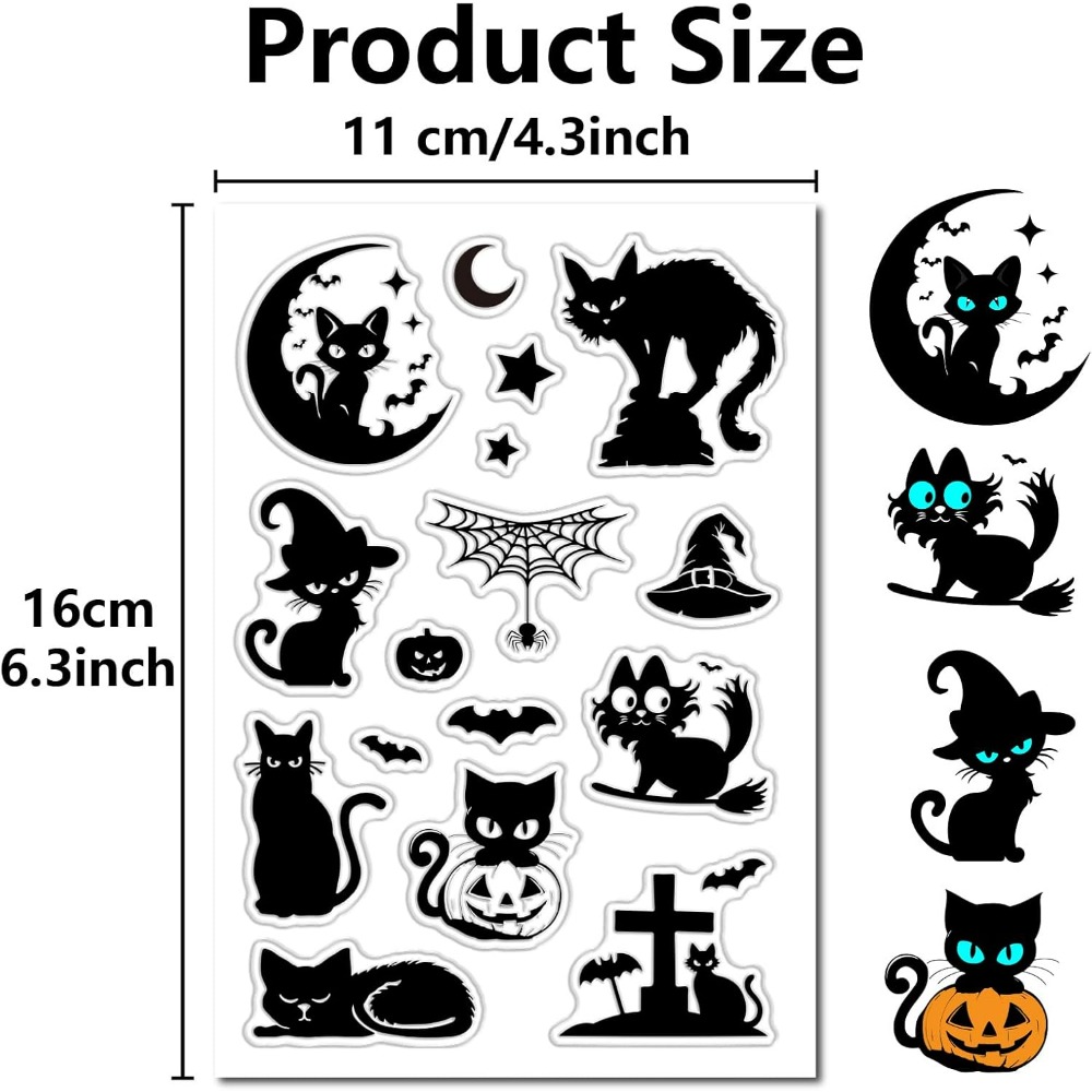 Хэллоуин Черные кошки Прозрачн – обзор и цена Clear Silicone Stamps For Card Making
