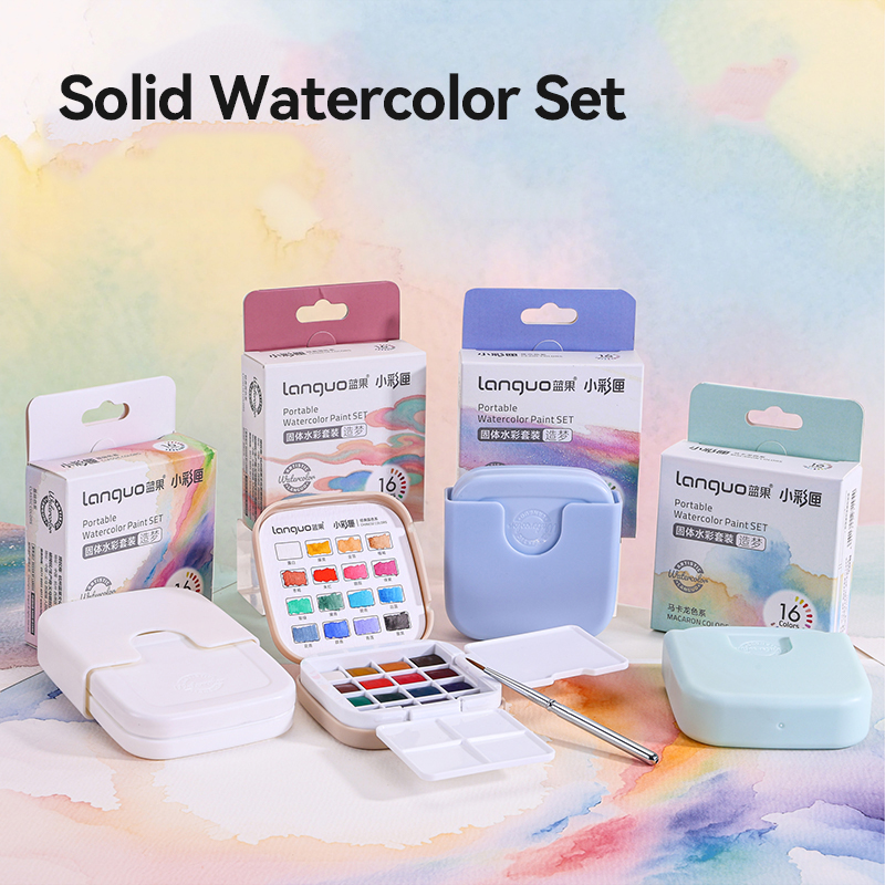 16-цветный набор однотонных ак – обзор и цена Watercolor Paint Set Solid Pigment
