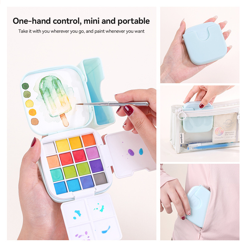 16-цветный набор однотонных ак – обзор и цена Watercolor Paint Set Solid Pigment