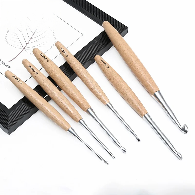 1/11 шт. крючков для вязания с – обзор и цена Wooden Crochet Hooks Ergonomic Handle